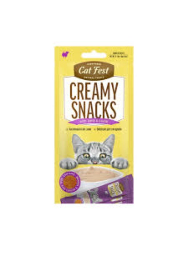 Cat Fest Creamy Snacks Lamb with Caviar 4x10g Soft Cat Treats for Kittens & Adult Cats From Varmacy - Image 1